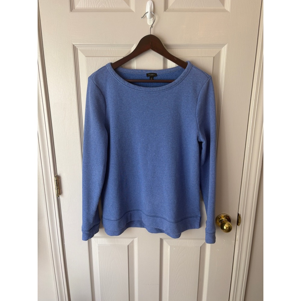 Talbots Sweatshirt Womens Large Blue Heathered Crewneck Pullover Casual